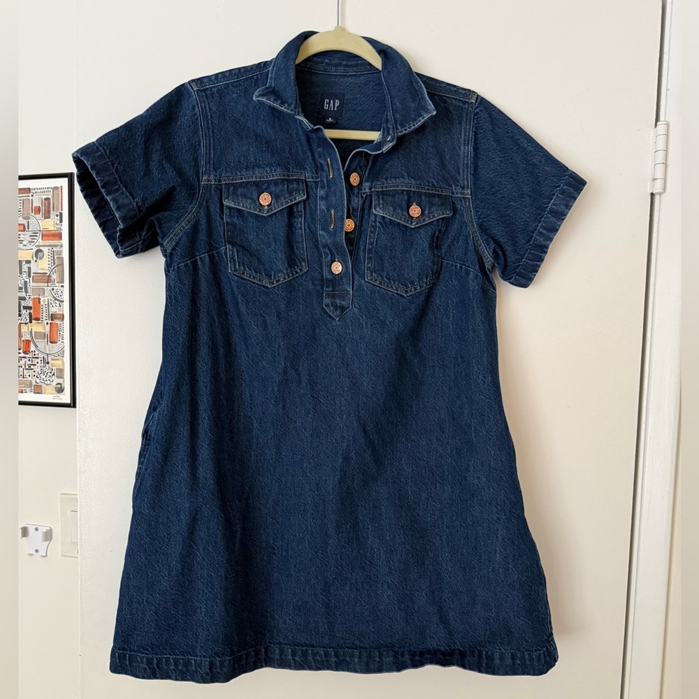 GAP Blue Denim Collared Top
